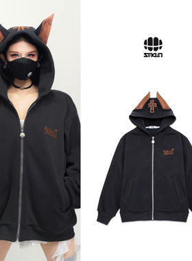 SAKUN加绒加厚耳朵连帽外套3153-1415025