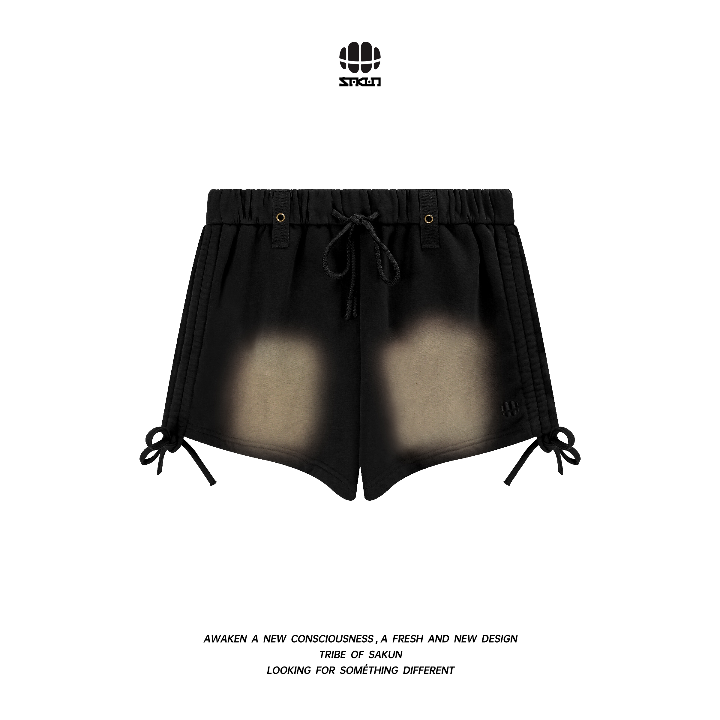 SAKUN复古收腰洗水渐变休闲