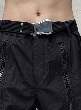 CHRYSOMALLON纯钢暗黑飞机安全带扣铆钉快扣腰带裤带装饰领带