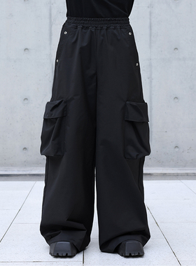 CHRYSOMALLON立体口袋阔腿休闲裤男春秋款嘻哈小众潮牌工装裤