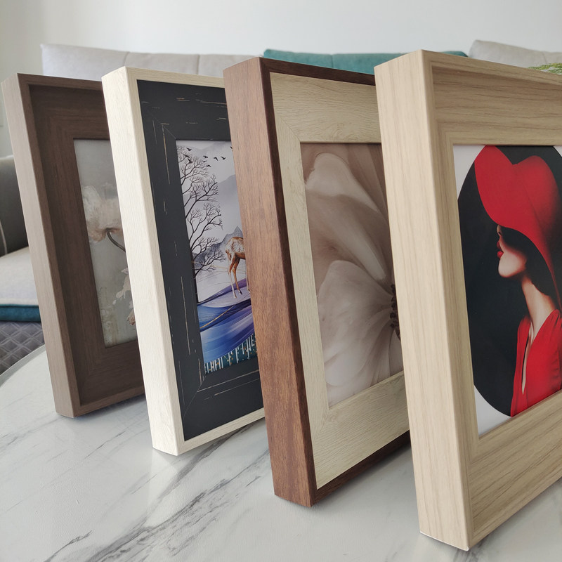 北欧双拼简约相框高档油画布国画照片画纸十字绣拼图儿童画画框