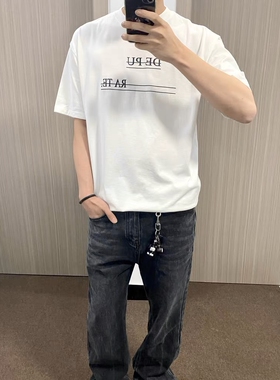[TSAOOJ]夏季DEPURATE重磅纯棉clean fit高级黑白标语印花短袖T恤