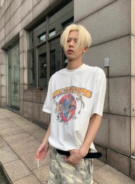 TSAOOJ 恶搞动画兔八哥华纳电影漫画Cleanfit街头重磅纯棉半袖T恤