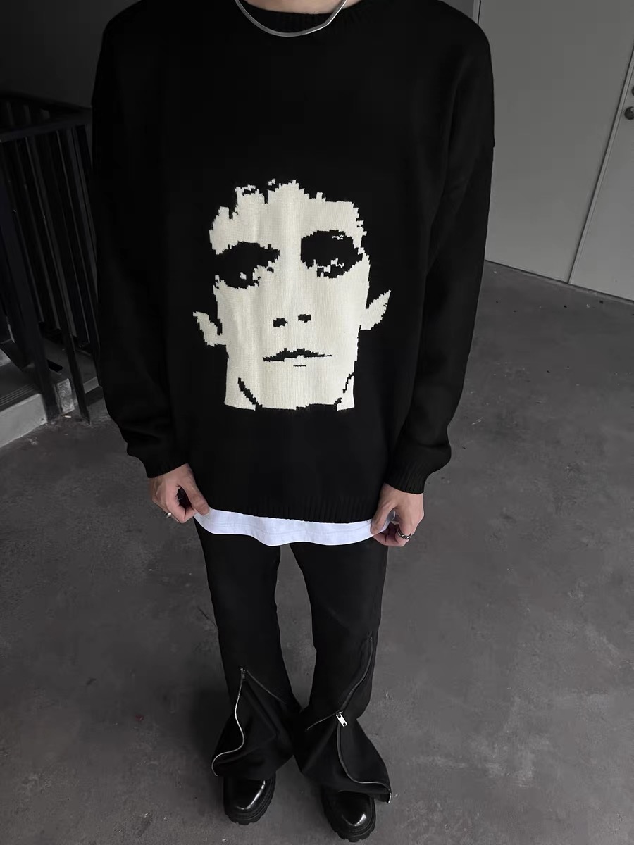 高街cleanfit富二代人像毛衣