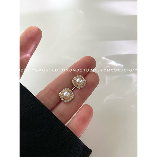 金属珍珠方形小香名媛风衬衫