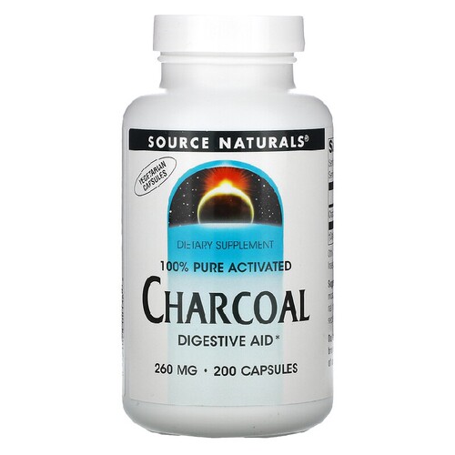 美国品牌Source Naturals 活性炭 260毫克/200粒