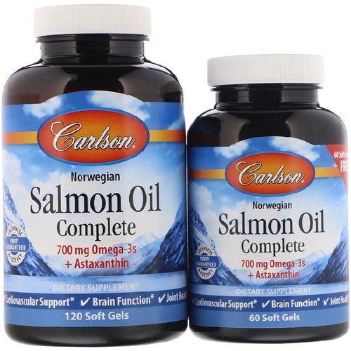 美国品牌Carlson Labs 挪威鲑鱼油/omega-3/6/7/9 含虾青素 180粒