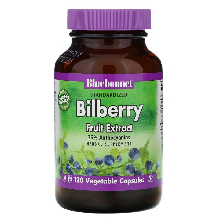 美国品牌Bluebonnet 越橘萃取物含花青素 视力保养 120粒