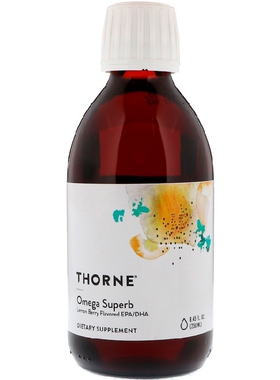 美国品牌Thorne Research 优质鱼油/蒸馏提取 柠檬草莓味 250ml