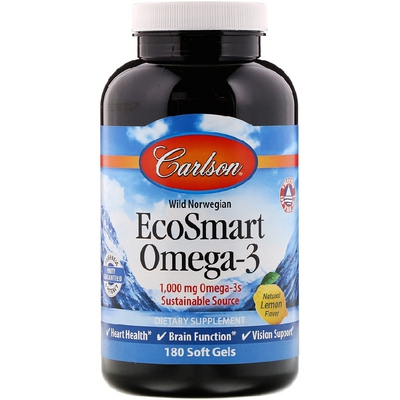 美国品牌Carlson Labs 野生挪威鱼油DHA/EPA 1000mg/180粒