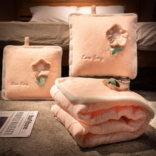 花朵抱枕被子两用靠枕靠垫汽车