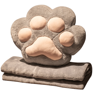 猫爪暖手抱枕被子两用毯子二合一靠枕办公室午睡午休枕头车载汽车