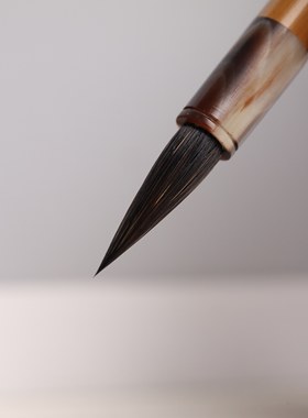 【古法纯紫尖】纯黑尖紫毫净纯紫毫专业兔毫书法行书小楷黑尖毛笔
