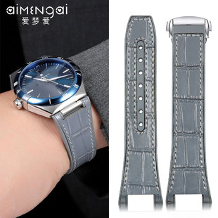 适配欧米茄星座系列真皮表带 男131.33.41.21.03.001橡胶底手表带