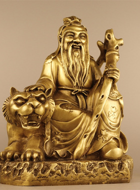 黄铜铜山神爷铜像家居铜山神城隍爷土地爷山神铜像摆件