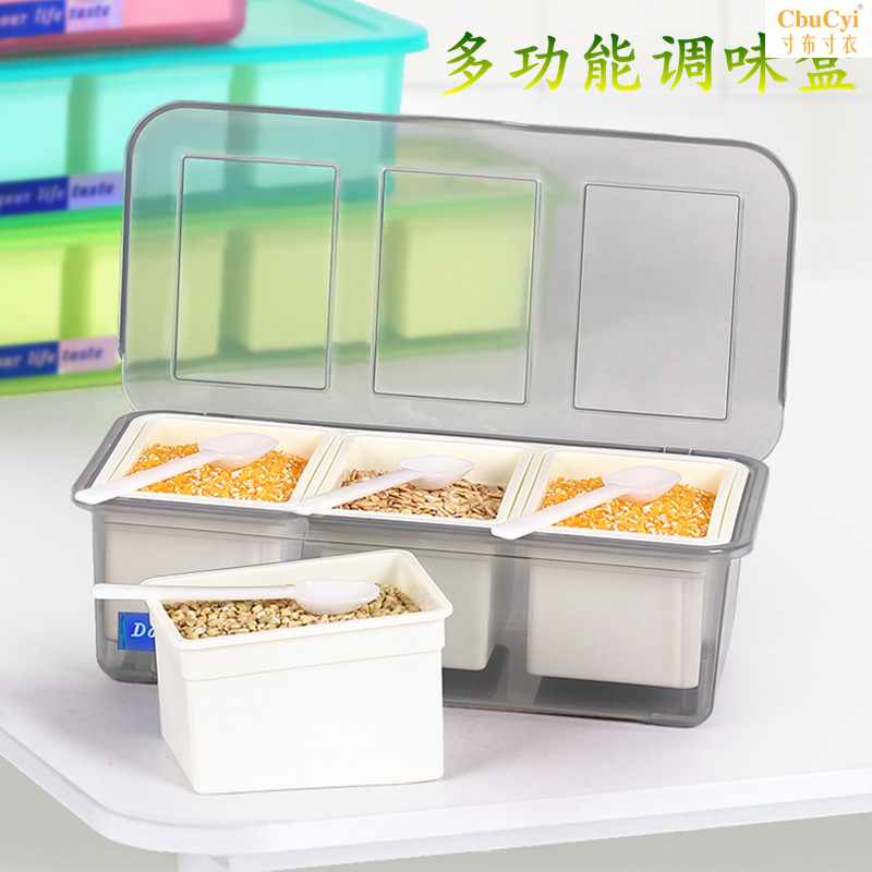 带勺翻盖调味盒厨房调料盒调味瓶调味罐盐盅塑料味精盐盒套装包邮|ruв категории кухня/посуда, кухонный Гаджет/кухня хранения, тарного хранения/кухня хранения посуды, приправы бутылки - от Buy2taobao.com для оказания профессиональной услуги покупки агента Taobao