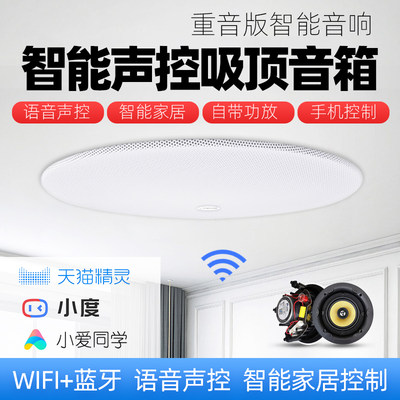 智能吸顶喇叭无线wifi声控音响