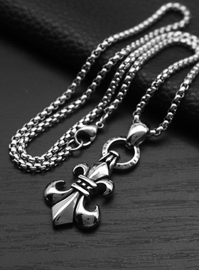 朋克项链嘻哈吊坠钛钢男女圆环组