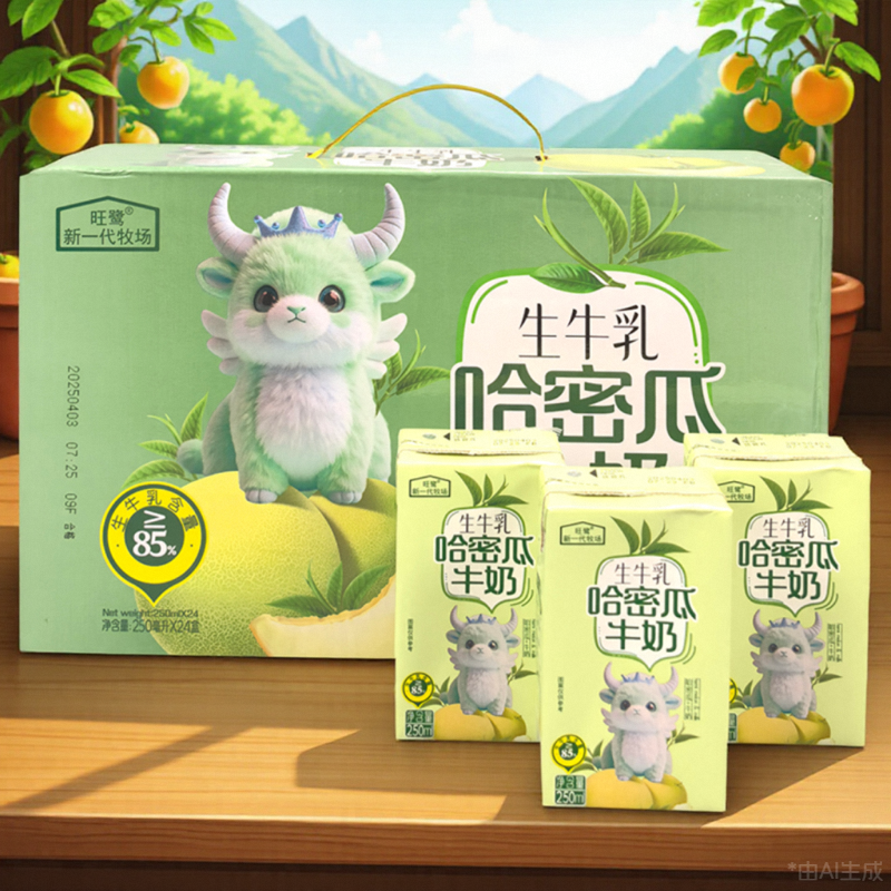 旺鹭新一代牧场哈密瓜风味牛奶