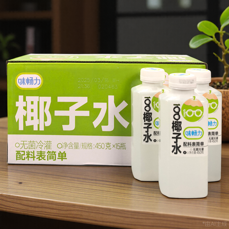味畅力100椰子水鲜榨玉米汁饮料
