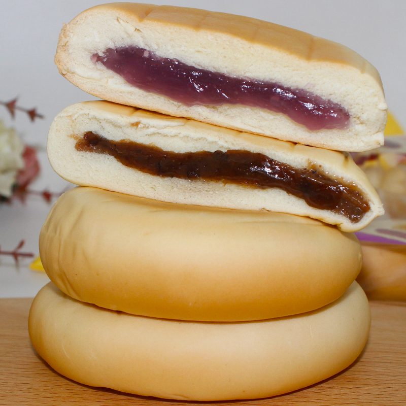 早餐软欧包红豆紫薯口味夹心面包卡士达酱夹心三明治网红代餐汉堡