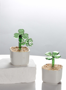 非遗纯手工！琉璃四叶草手工艺品