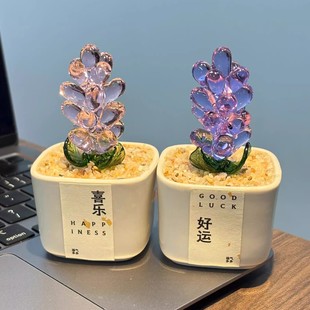 山东淄博博山琉璃摆件工艺品多肉礼品装饰桌面办公桌室客厅电视柜