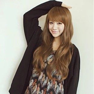 tf13特价伪娘CD变装韩版典雅时尚长发修脸斜刘海长卷发男女假发套