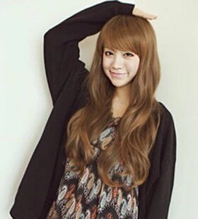 tf13特价伪娘CD变装韩版典雅时尚长发修脸斜刘海长卷发男女假发套