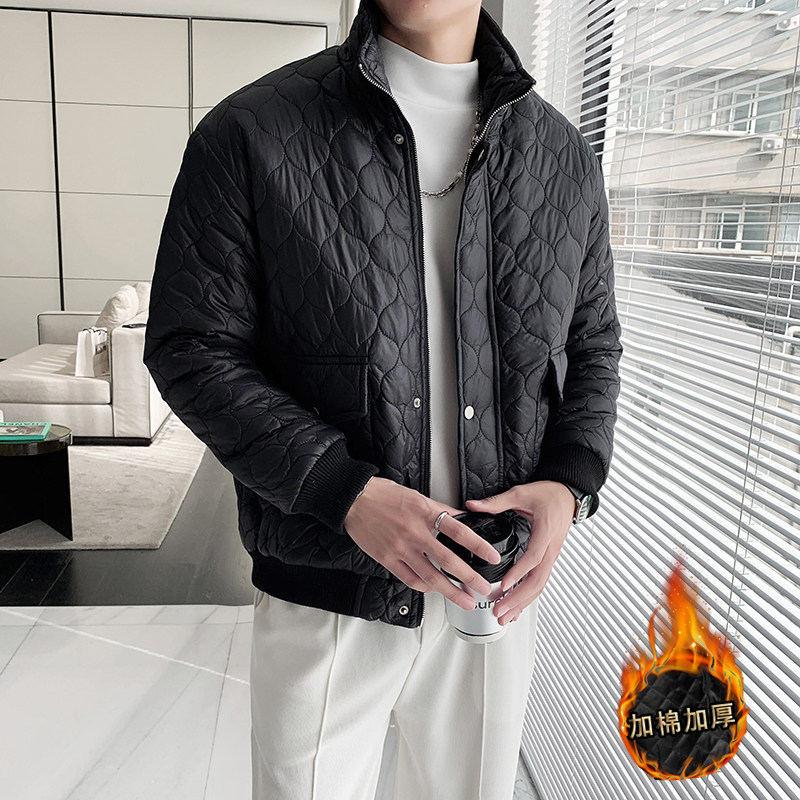 轻熟风纯色绗线立领修身加衣外套B297-2830-P128控168,男装棉衣,电商B297