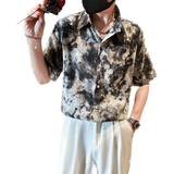 社会风潮牌设计感扎染夏威夷沙滩衬衫5B297-358-P45，男装衬衫，电商B297
