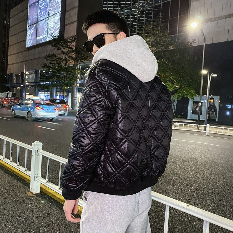 社会风夜景纯色可脱卸帽宽松棉衣百搭B297-2829-P128控168图片