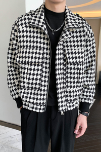 轻熟风千鸟格休闲通勤流行长袖夹克B297-1803-P115125控158图片