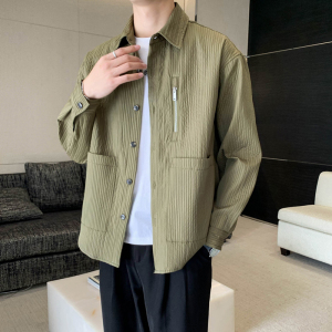轻熟风翻领竖条纯色夹克外套1 B297-332-P78图片
