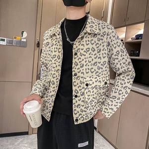 社会风春季豹纹休闲工装潮流夹克外套B297-7752-P88控118图片
