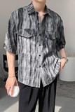 社会轻奢高级扎染宽松防晒半袖衬衫5B297-1820-P60，男装衬衫，电商B297