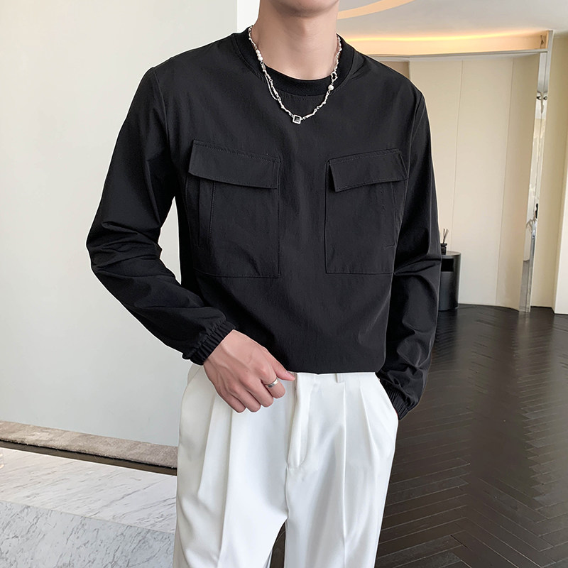 輕熟風(fēng)春裝純色套頭圓領(lǐng)長袖修身衛(wèi)衣B297-2207-P68控98圖片