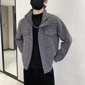 社会轻奢春秋香风粗纺尼翻领夹克外套B297-7768-P110控148图片