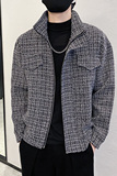 雅痞风春秋香风粗纺尼翻领夹克外套B297-7768-P110控148，男装夹克，电商B297