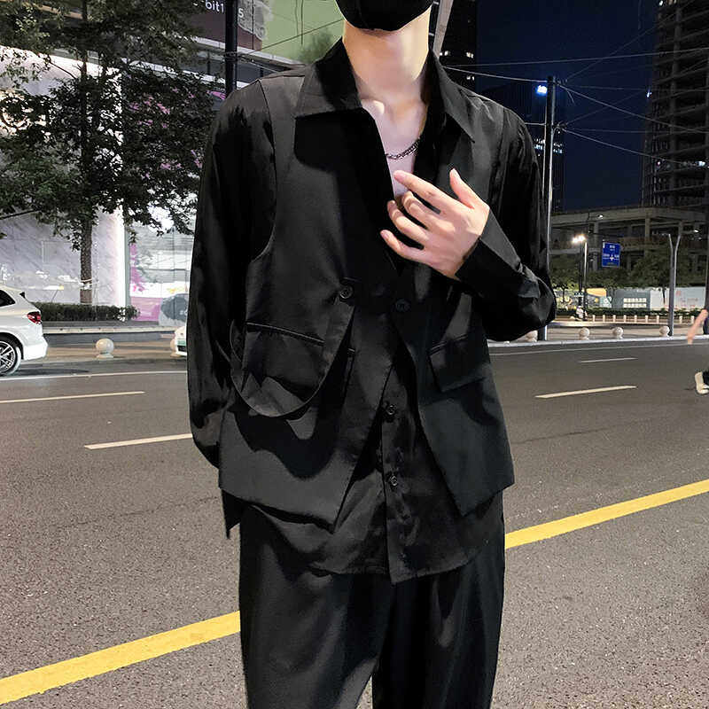 社会轻奢拼接马甲假两件套装1 B297-291-特P108图片