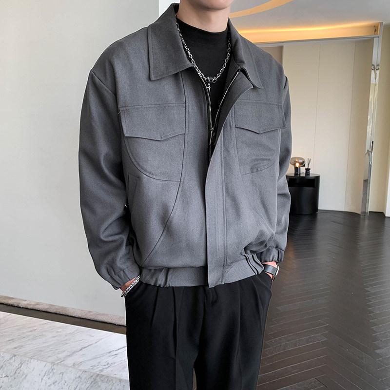 轻熟风春装纯色大口袋宽松翻领工装夹克外套B297-1805-P115控158图片