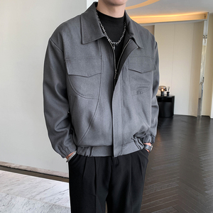 轻熟风春装纯色大口袋宽松翻领工装夹克外套B297-1805-P115控158图片