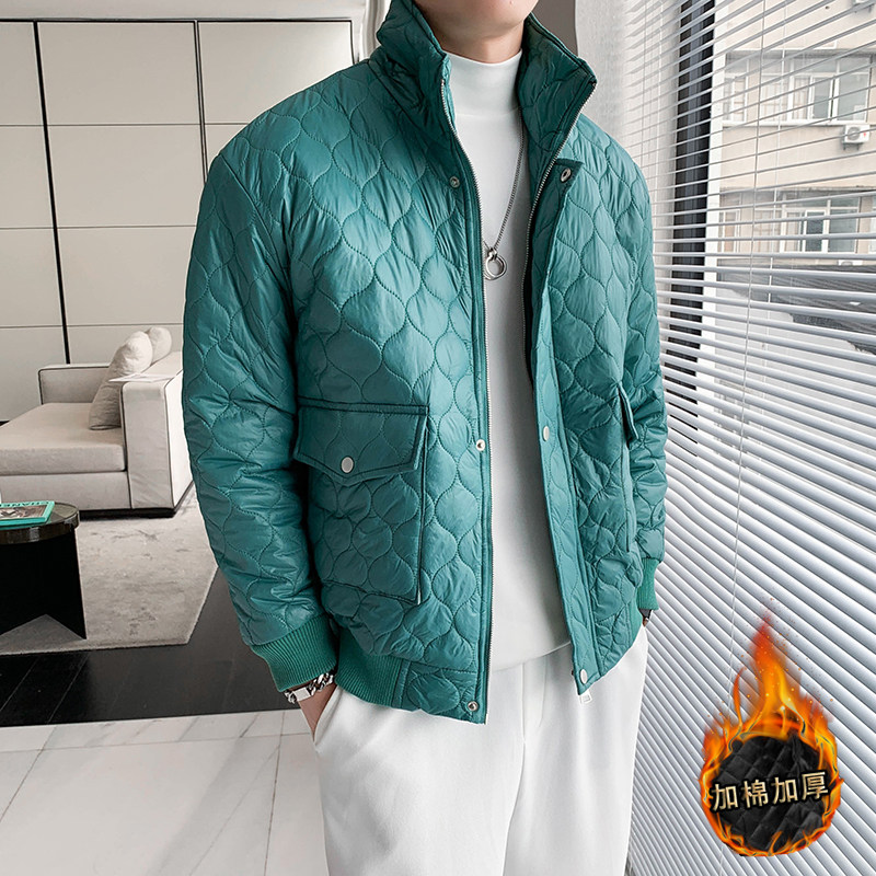 轻熟风纯色绗线立领修身加衣外套B297-2830-P128控168,男装棉衣,电商B297