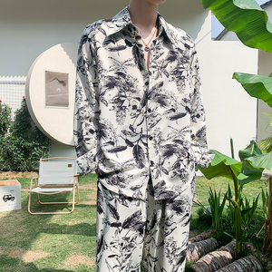 社会轻奢宽松垂坠感花西装两件套装B297-261-P110控158图片