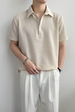 轻熟风纯色提花薄款短袖休闲翻领POLO衫上衣B297-7781-P58控78，男装Polo衫，电商B297