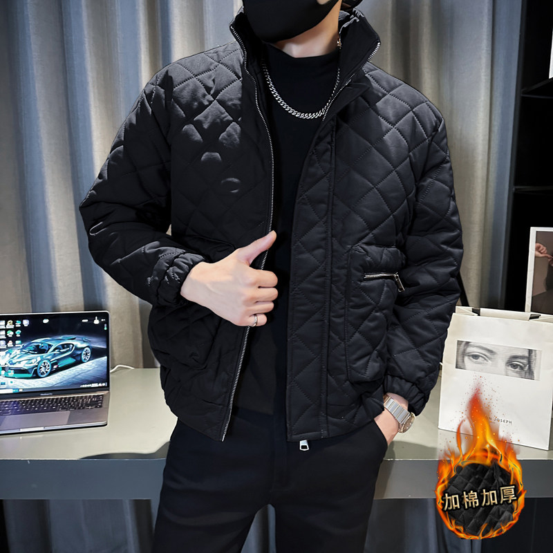 社会轻奢冬季纯色立体口袋绗线加棉棉衣痞帅B297-1810-P135,男装棉衣,电商B297