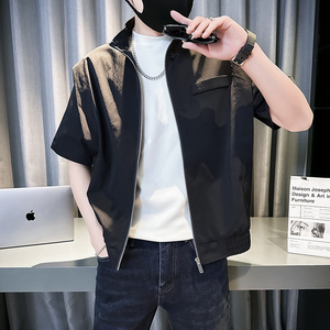 社会轻奢纯色宽松短袖夹克1 B297-317-P78图片