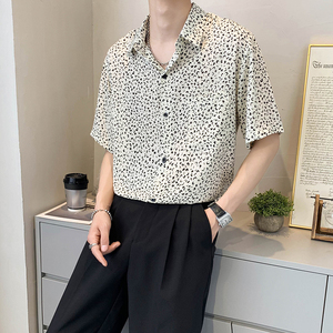 轻熟风宽松短袖直筒通勤碎花夏季衬衫B297-7773-P58控78图片