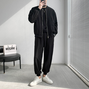 轻熟风亮丝纯色棒球领两件套装B297-7708-特P110控165图片