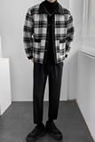 轻熟风单排扣衬衫领休闲衣条纹B297-7755-P130控168，男装棉衣，电商B297